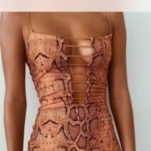 Tiger Mist Orange Snake Print Dress